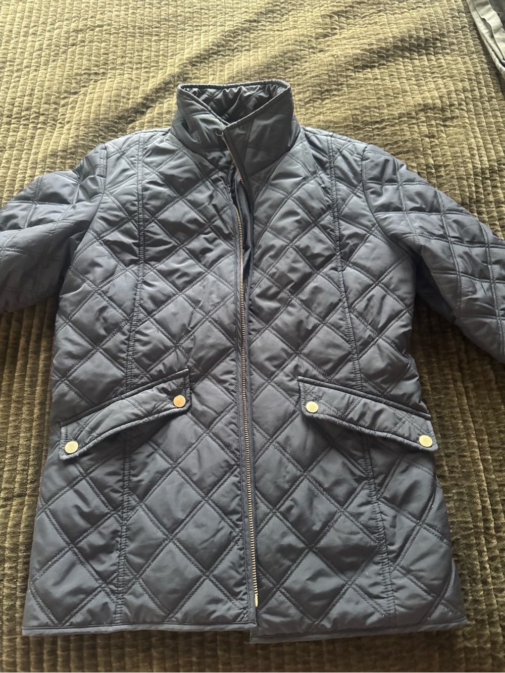 Ann Taylor Factory Quilted Navy Puffer Jacket